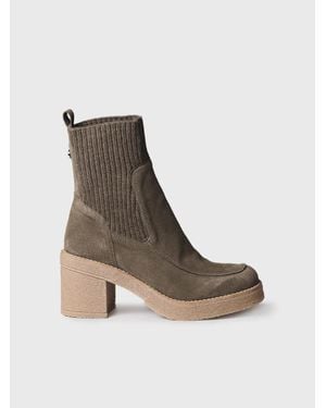 Toni Pons Block-Heel Ankle Boot - Green