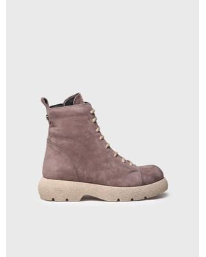 Toni Pons Nubuck Leather Boot With Laces - Grey