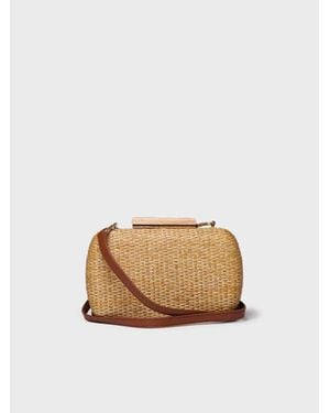 Toni Pons Raffia Clutch With Satin Lining - Natural