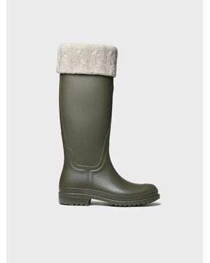 Toni Pons Tall Rain Boot With Knit Sock - Green