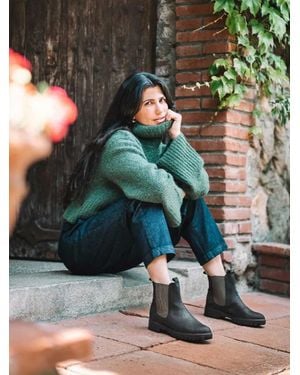 Toni Pons Leather Ankle Boots With Side Elastic - Green