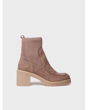 Toni Pons Block-Heel Ankle Boot - Natural