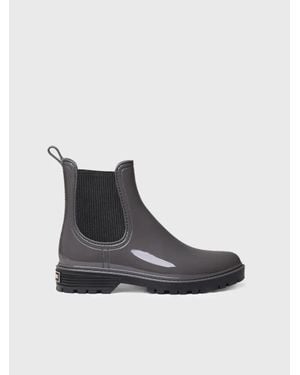 Toni Pons Rain Boot With Contrasting Elastic Panels - Grey