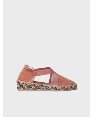 Toni Pons Flat Espadrilles With Elastics And Multicoloured Sole - Pink