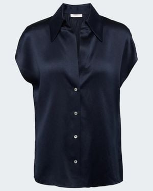 Vince Cap Sleeve Blouse - Blue