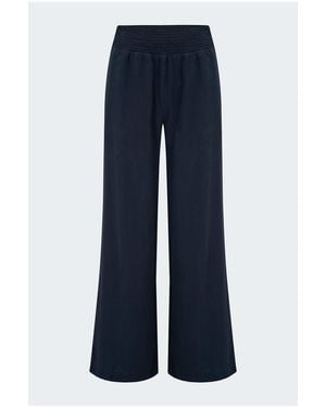 Bella Dahl Smocked Waist Wide Pant - Blue