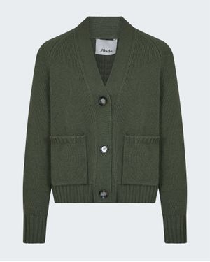 Allude V Neck Cardigan - Green
