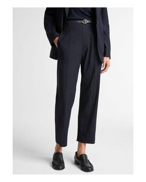 Vince Mid Rise Linen Tapered Pant - Blue