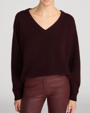 FRAME Cashmere V-Neck Jumper - Purple