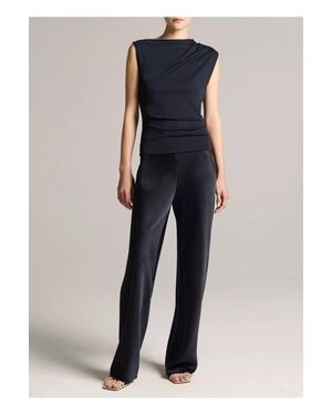 Vince High Waisted Fluid Satin Bias Pant - Blue