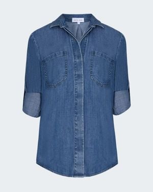 Bella Dahl Split Back Button Down - Blue