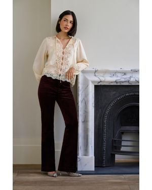 PAIGE Bootcut Clean Front High Rise Laurel Canyon - Red