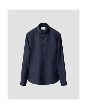 Eton Solid Linen Shirt - Blue