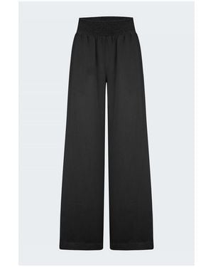 Bella Dahl Smocked Waist Wide Pant - Black