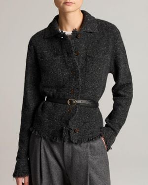 Vince Shrunken Donegal Jacket - Black