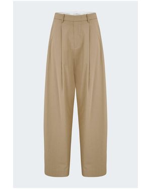 Vince Mid Waist Pleat Front Trouser - Natural