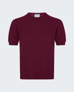 Allude Cashmere Short Sleeve Crew - Red
