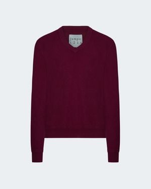 Jumper 1234 Double V-Neck Jumper - Purple