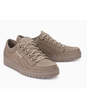 Mephisto Warm Leather Velour Trainer Shoes - Grey