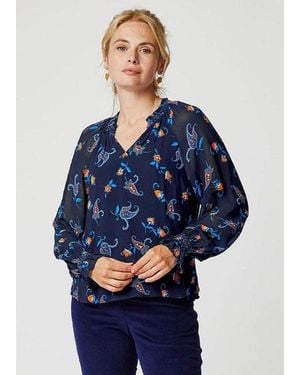 Aspiga Octavia Printed Raglan Blouse - Blue