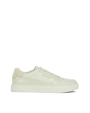 Calvin Klein Low Top Lace Up Bskt Trainers - White