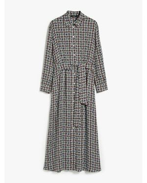 Weekend by Maxmara Ennio Printed Dress Size: 12, Col: Sky - Grey