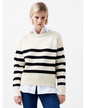 French Connection Quinley Stripe Jumper - White