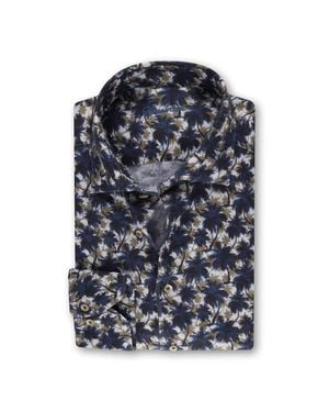 Stenströms Patterned Linen Shirt - Black