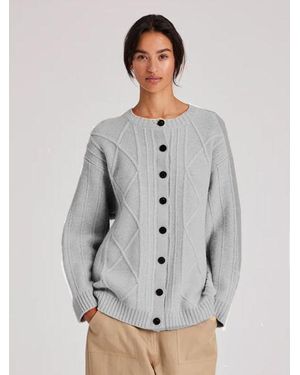 Gai + Lisva Clara Cardigan Lambswool Melange - Grey