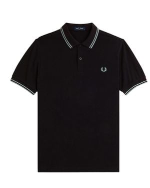 Fred Perry Slim Fit Twin Tipped Polo - Black