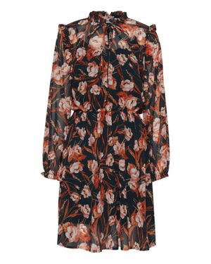 Ichi Robe Verte A Fleurs - Black