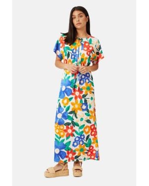 Traffic People Floral Lenu Dress - White