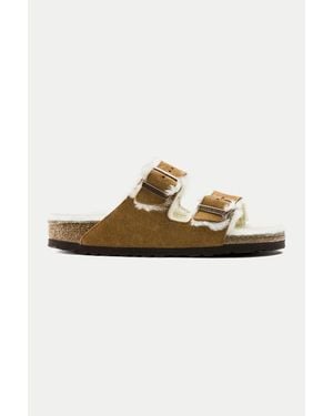 Birkenstock 40 Mink Arizona Shearling Sandal - Brown