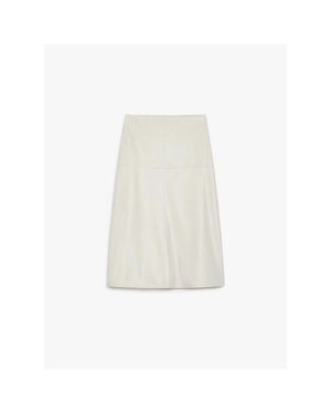 Max Mara Scilli Faux Leather Midi Skirt Col: 002 - White