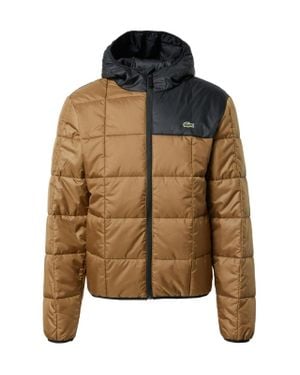 Lacoste Waterproof Colour-Block Puffer Jacket - Brown