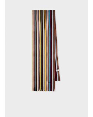 Paul Smith Signature Stripe Scarf Col: 45 Cobalt - White