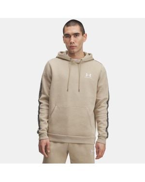 Under Armour Icon Fleece Taping Hoodie City Khaki - Natural