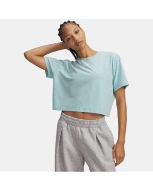 Under Armour Rival Boxy Wash T-Shirt Haze - Blue