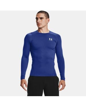 Under Armour Heatgear Langarm-Oberteil Für Herren Royal Weiß - Blau