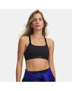 Under Armour Effortless Mid Sport-Bh Voor Ultimate Zwart Castlerock - Blauw