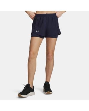 Under Armour Fly-By 2-In-1 Shorts Midnight Midnight Reflective - Blue
