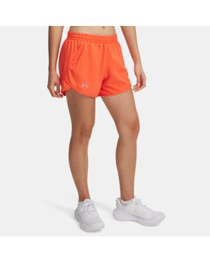 Under Armour Shorts Fly-By 8 Cm Da Donna Fire Fire Riflettente - Rosso