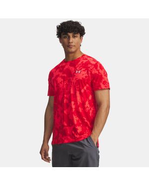 Under Armour Launch Printed Short Sleeve Racer Reflective - Red