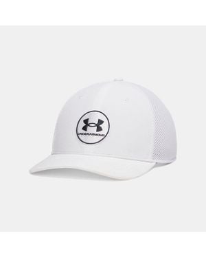 Under Armour Drive Mid Stretch Fit Cap Anthracite - White