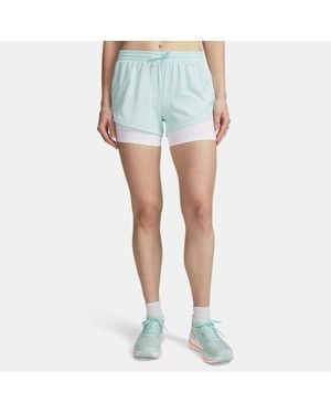 Under Armour Velociti Pro 2-In-1-Shorts Für Damen Refresh Mint Reflektierend - Blau