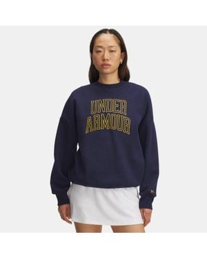 Under Armour Rival Fleece Varsity Oversized Crew Midnight League - Blue