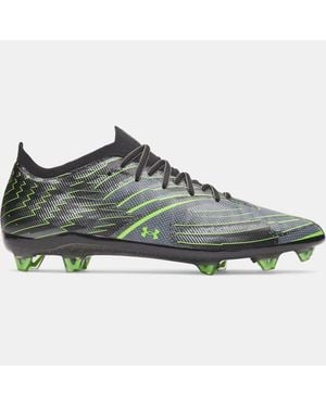 Under Armour Shadow Elite 4 Fg Mach Fußballschuhe Für Herren Titan Grau Hyper Grün