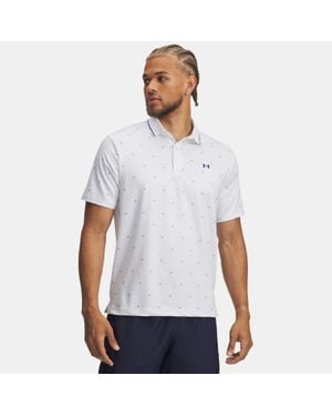 Under Armour Polo Drive Warning Da Uomo Halo Grigio Royal - Bianco