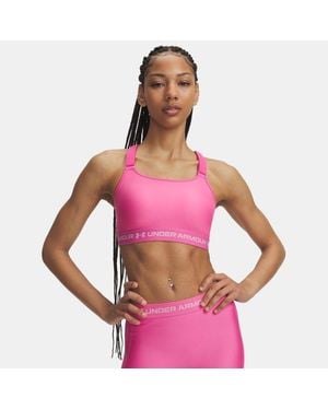 Under Armour Heatgear® Crossback High Sports Bra - Pink
