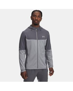 Under Armour Haut Entièrement Zippé Utility Woven Winterized Pour Homme Castlerock Acier Blanc - Gris